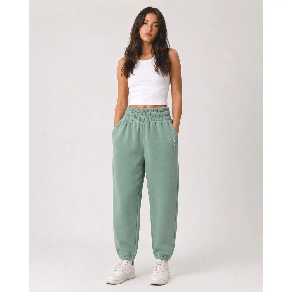 Women's Best Comfort Jogger Sage Green Sweatpants Small Medium High Rise‎
